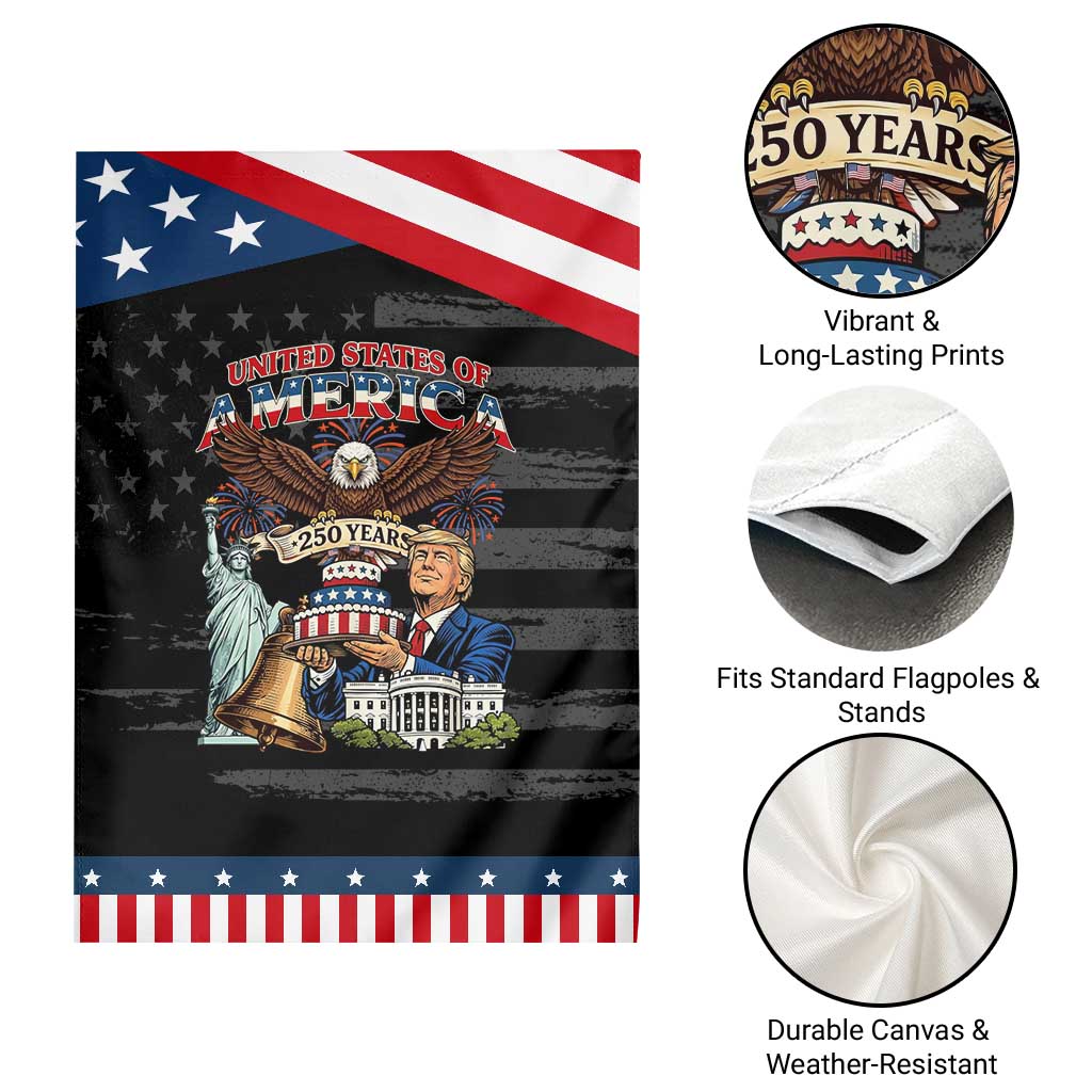 USA 250 Year Birthday Patriotic Celebration Patriotic Garden Flag Trump Eagle and Liberty Bday Cake TS02 Print Your Wear