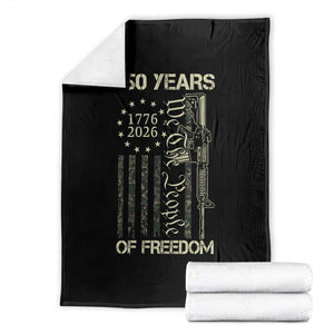 250 Years of Freedom Camo Flag Throw Blanket We The People Second Amendment 1776-2026 Patriotic TS02 Black Print Your Wear
