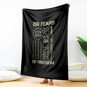 250 Years of Freedom Camo Flag Throw Blanket We The People Second Amendment 1776-2026 Patriotic TS02 Print Your Wear