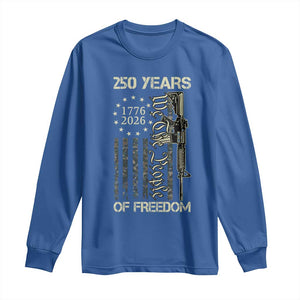 250 Years of Freedom Camo Flag Long Sleeve Shirt We The People Second Amendment 1776-2026 Patriotic TS02 Royal Blue Print Your Wear