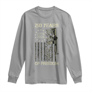 250 Years of Freedom Camo Flag Long Sleeve Shirt We The People Second Amendment 1776-2026 Patriotic TS02 Sport Gray Print Your Wear