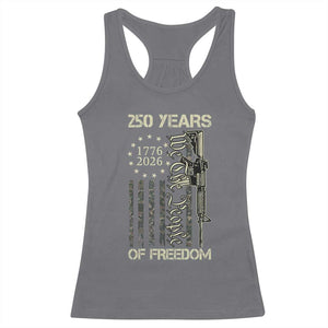 250 Years of Freedom Camo Flag Racerback Tank Top We The People Second Amendment 1776-2026 Patriotic TS02 Charcoal Print Your Wear