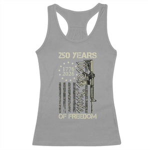 250 Years of Freedom Camo Flag Racerback Tank Top We The People Second Amendment 1776-2026 Patriotic TS02 Sport Gray Print Your Wear