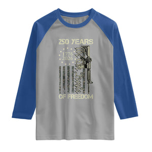 250 Years of Freedom Camo Flag Raglan Shirt We The People Second Amendment 1776-2026 Patriotic TS02 Sport Gray Royal Print Your Wear