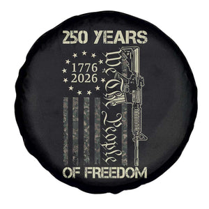250 Years of Freedom Camo Flag Spare Tire Cover We The People Second Amendment 1776-2026 Patriotic TS02 Print Your Wear