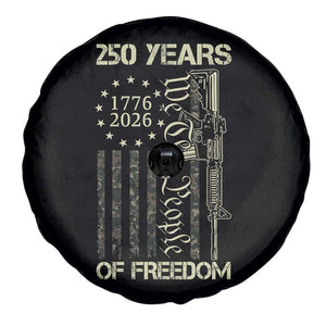 250 Years of Freedom Camo Flag Spare Tire Cover We The People Second Amendment 1776-2026 Patriotic TS02 Print Your Wear