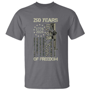 250 Years of Freedom Camo Flag T Shirt We The People Second Amendment 1776-2026 Patriotic TS02 Charcoal Print Your Wear