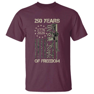 250 Years of Freedom Camo Flag T Shirt We The People Second Amendment 1776-2026 Patriotic TS02 Maroon Print Your Wear