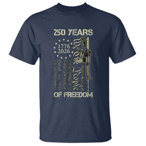 250 Years of Freedom Camo Flag T Shirt We The People Second Amendment 1776-2026 Patriotic TS02 Navy Print Your Wear