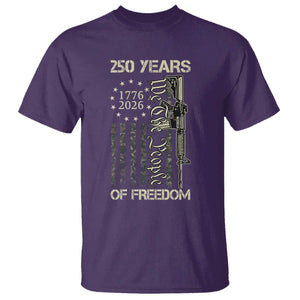 250 Years of Freedom Camo Flag T Shirt We The People Second Amendment 1776-2026 Patriotic TS02 Purple Print Your Wear