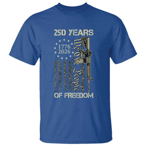 250 Years of Freedom Camo Flag T Shirt We The People Second Amendment 1776-2026 Patriotic TS02 Royal Blue Print Your Wear