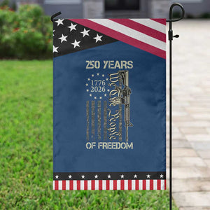 250 Years of Freedom Camo Flag Patriotic Garden Flag We The People Second Amendment 1776-2026 Patriotic TS02 Classic Blue Black Print Your Wear