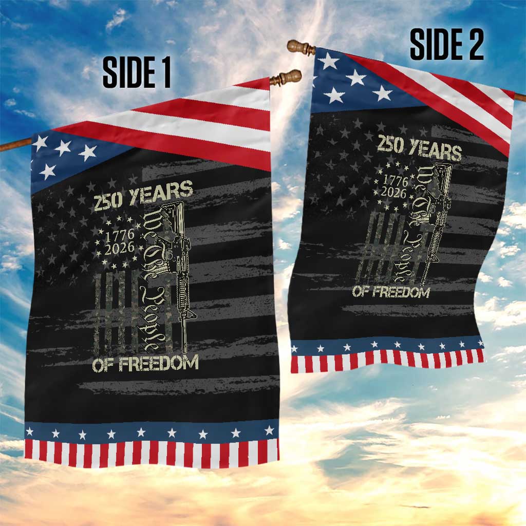 250 Years of Freedom Camo Flag Patriotic Garden Flag We The People Second Amendment 1776-2026 Patriotic TS02 Print Your Wear