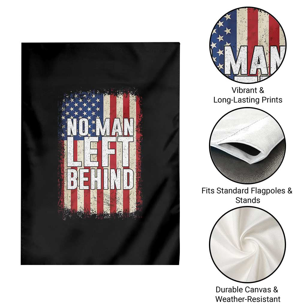 No Man Left Behind Patriotic Garden Flag Distressed American Flag TS02 Print Your Wear