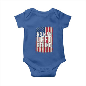 No Man Left Behind Patriotic Baby Onesie Distressed American Flag TS02 Royal Blue Print Your Wear