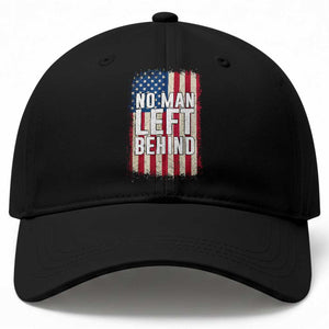 No Man Left Behind Patriotic Baseball Cap Distressed American Flag TS02 Print Your Wear