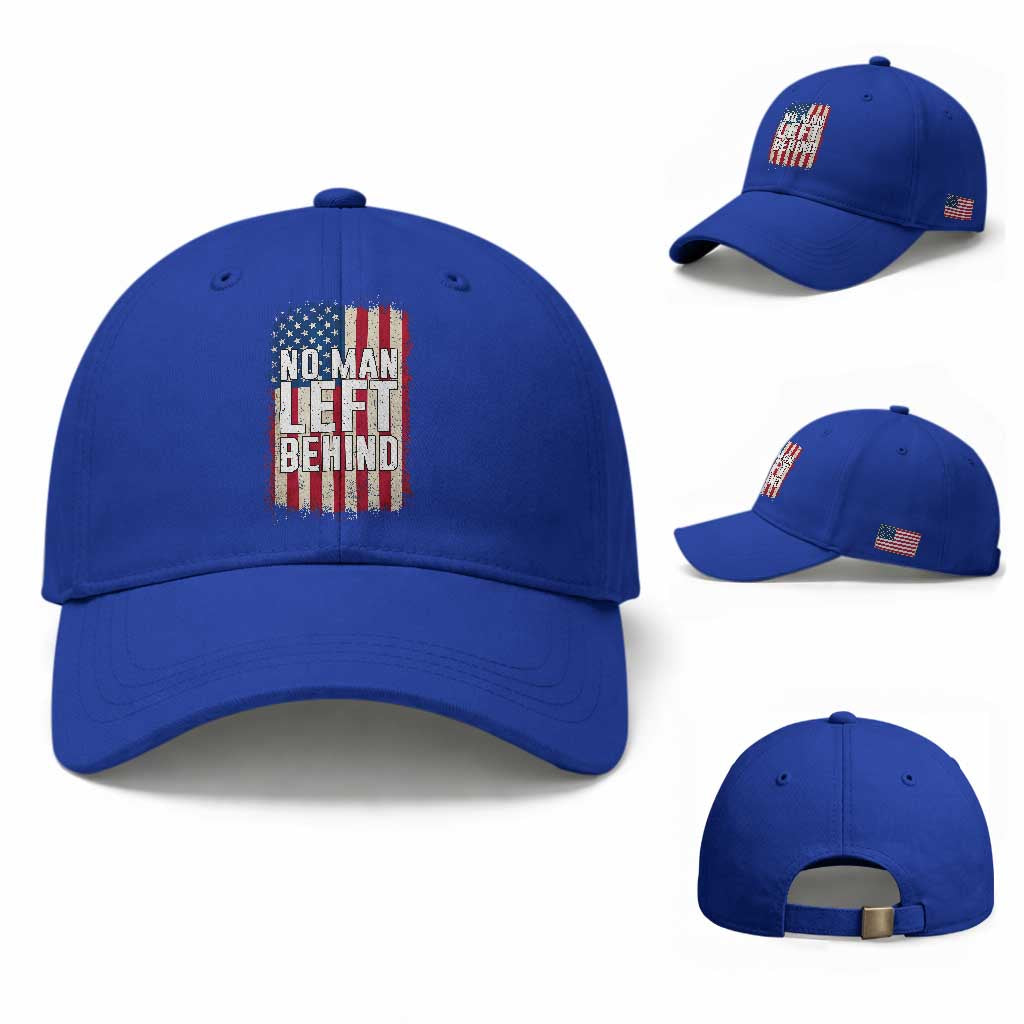 No Man Left Behind Patriotic Baseball Cap Distressed American Flag TS02 Baseball Cap Universal Fit Royal Blue Print Your Wear