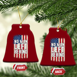 No Man Left Behind Patriotic Ceramic Ornament Distressed American Flag TS02 Print Your Wear