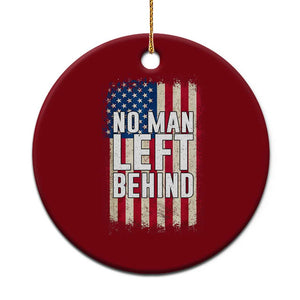 No Man Left Behind Patriotic Ceramic Ornament Distressed American Flag TS02 1pc Red Print Your Wear