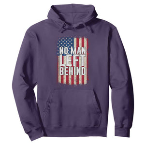 No Man Left Behind Patriotic Hoodie Distressed American Flag TS02 Purple Print Your Wear