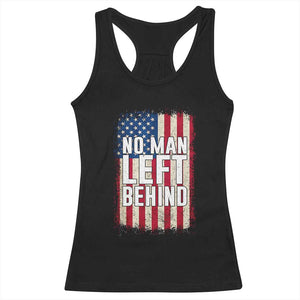No Man Left Behind Patriotic Racerback Tank Top Distressed American Flag TS02 Black Print Your Wear