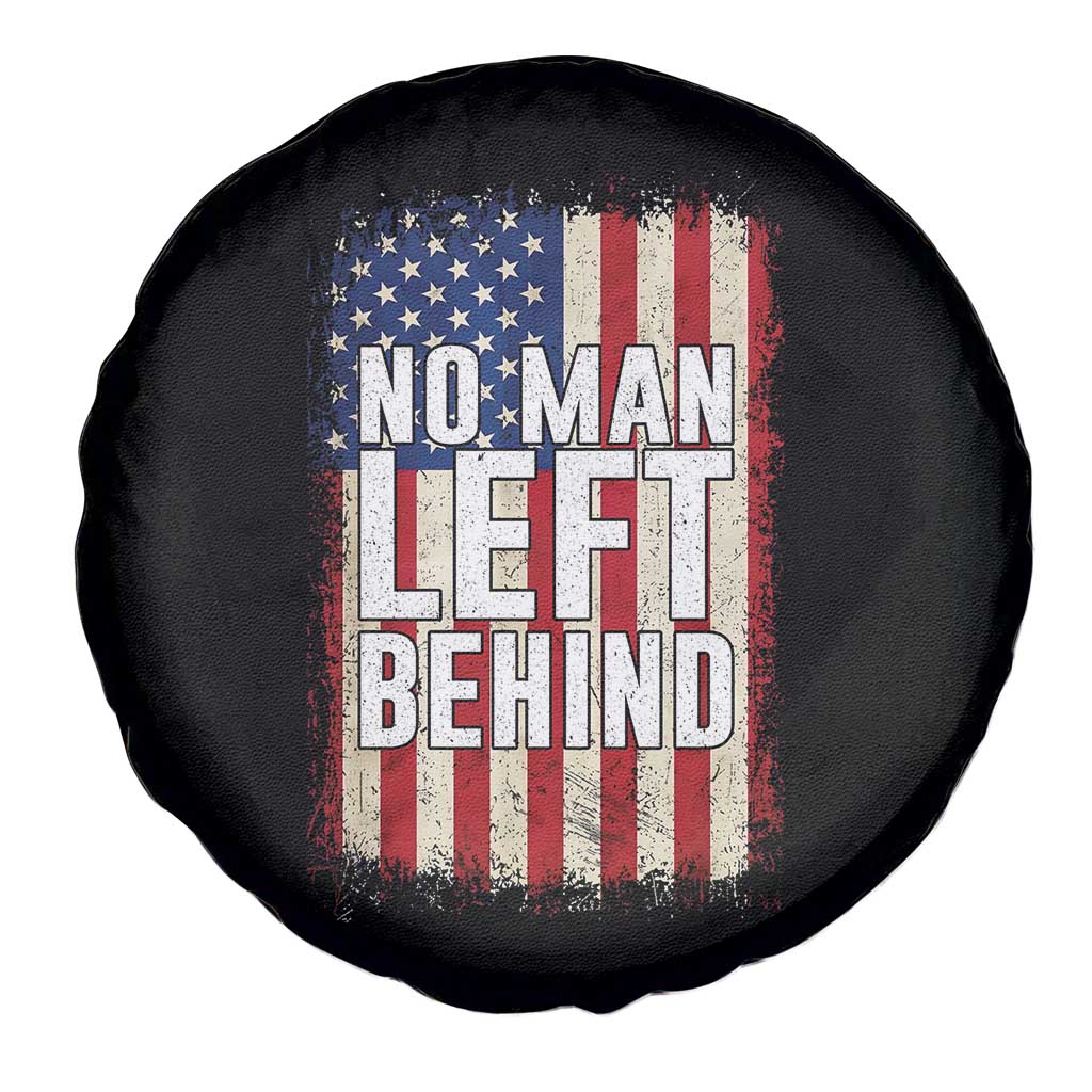No Man Left Behind Patriotic Spare Tire Cover Distressed American Flag TS02 Print Your Wear
