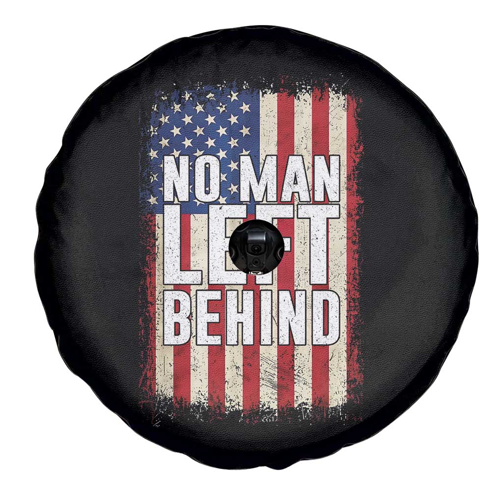 No Man Left Behind Patriotic Spare Tire Cover Distressed American Flag TS02 Print Your Wear