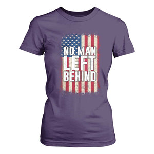 No Man Left Behind Patriotic T Shirt For Women Distressed American Flag TS02 Purple Print Your Wear