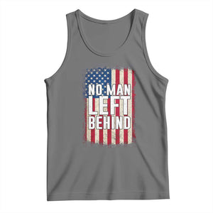 No Man Left Behind Patriotic Tank Top Distressed American Flag TS02 Black Heather Print Your Wear