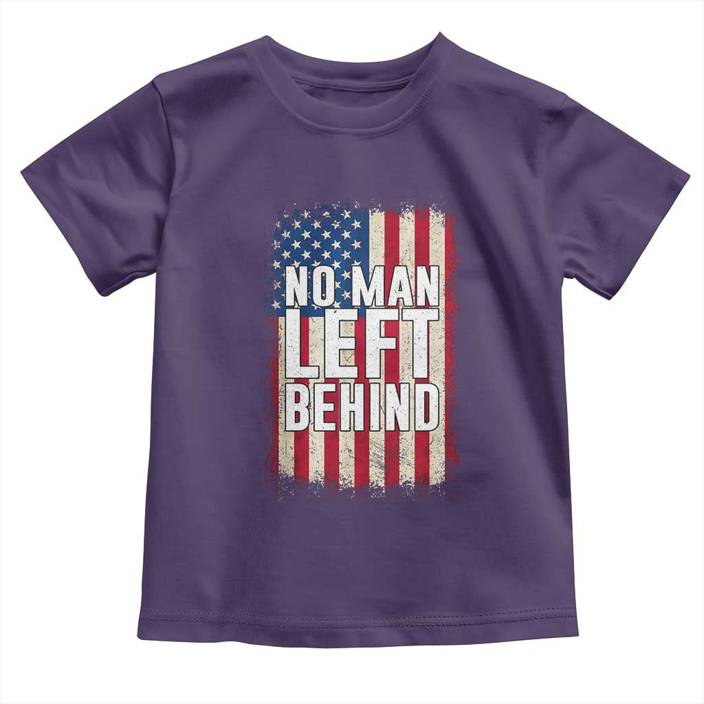 No Man Left Behind Patriotic Toddler T Shirt Distressed American Flag TS02 Purple Print Your Wear