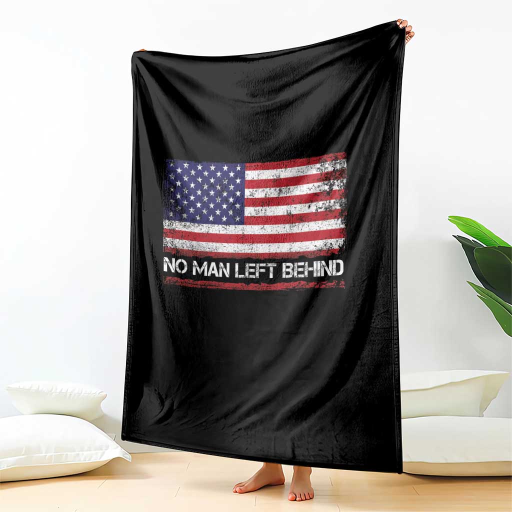 No Man Left Behind Distressed USA Flag Throw Blanket Patriotic US Military Brotherhood TS02 Print Your Wear