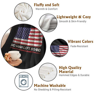 No Man Left Behind Distressed USA Flag Throw Blanket Patriotic US Military Brotherhood TS02 Print Your Wear