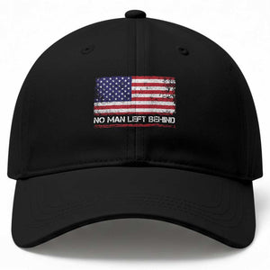No Man Left Behind Distressed USA Flag Baseball Cap Patriotic US Military Brotherhood TS02 Print Your Wear