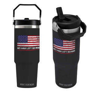 No Man Left Behind Distressed USA Flag Flip Straw Tumbler Patriotic US Military Brotherhood TS02 One Size: 30 oz Black Print Your Wear