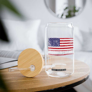 No Man Left Behind Distressed USA Flag Glass Can Patriotic US Military Brotherhood TS02 Print Your Wear