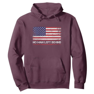 No Man Left Behind Distressed USA Flag Hoodie Patriotic US Military Brotherhood TS02 Maroon Print Your Wear