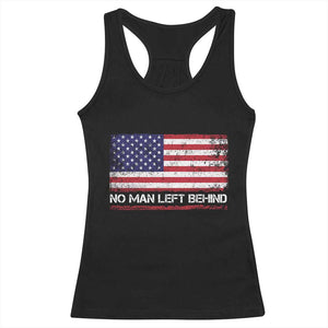No Man Left Behind Distressed USA Flag Racerback Tank Top Patriotic US Military Brotherhood TS02 Black Print Your Wear