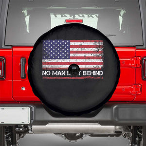 No Man Left Behind Distressed USA Flag Spare Tire Cover Patriotic US Military Brotherhood TS02 Black Print Your Wear