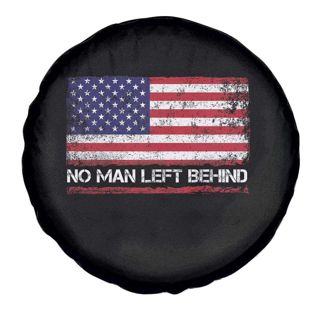 No Man Left Behind Distressed USA Flag Spare Tire Cover Patriotic US Military Brotherhood TS02 Print Your Wear