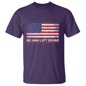 No Man Left Behind Distressed USA Flag T Shirt Patriotic US Military Brotherhood TS02 Purple Print Your Wear