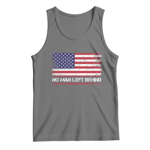 No Man Left Behind Distressed USA Flag Tank Top Patriotic US Military Brotherhood TS02 Black Heather Print Your Wear