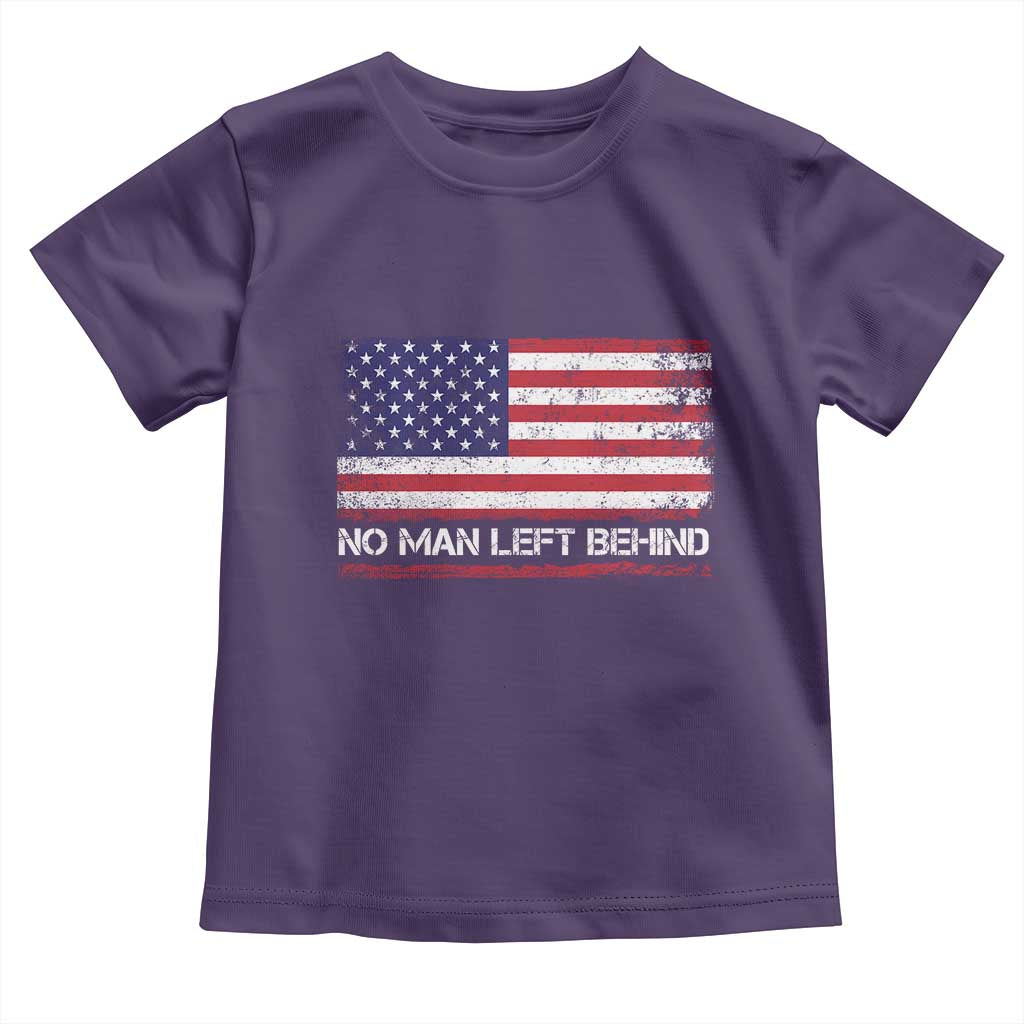 No Man Left Behind Distressed USA Flag Toddler T Shirt Patriotic US Military Brotherhood TS02 Purple Print Your Wear