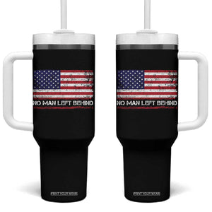 No Man Left Behind Distressed USA Flag Tumbler With Handle Patriotic US Military Brotherhood TS02 One Size: 40 oz Black Print Your Wear