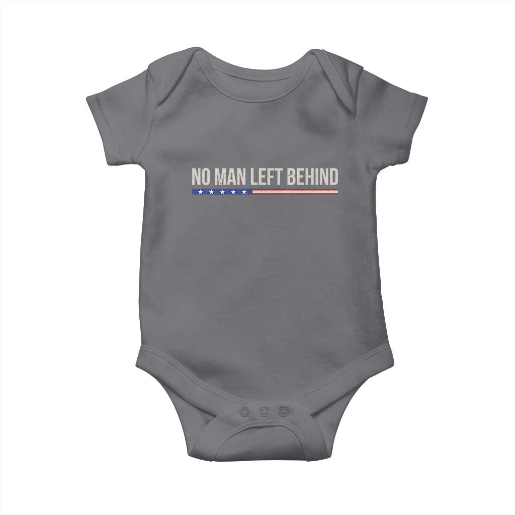 No Man Left Behind Minimalist Patriotic Flag Baby Onesie US Military Brotherhood Pride TS02 Charcoal Print Your Wear