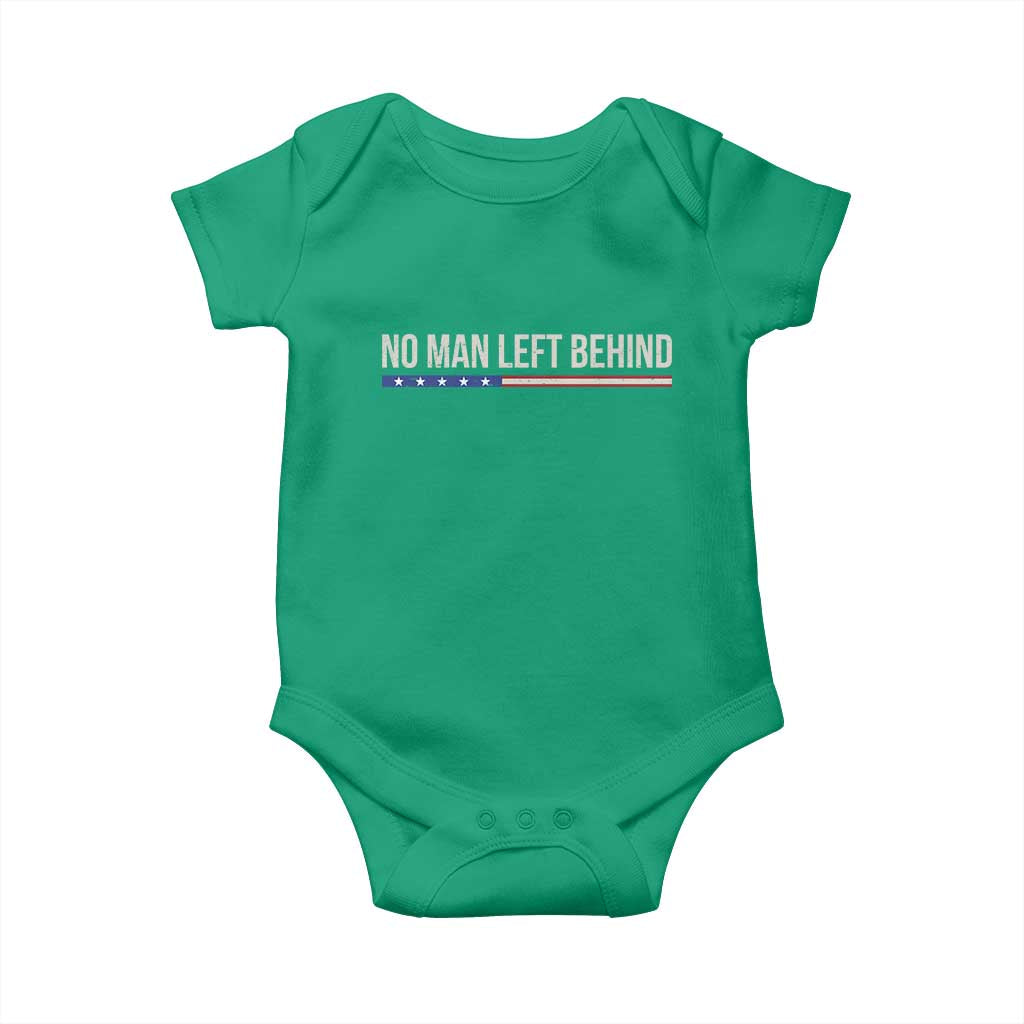 No Man Left Behind Minimalist Patriotic Flag Baby Onesie US Military Brotherhood Pride TS02 Irish Green Print Your Wear