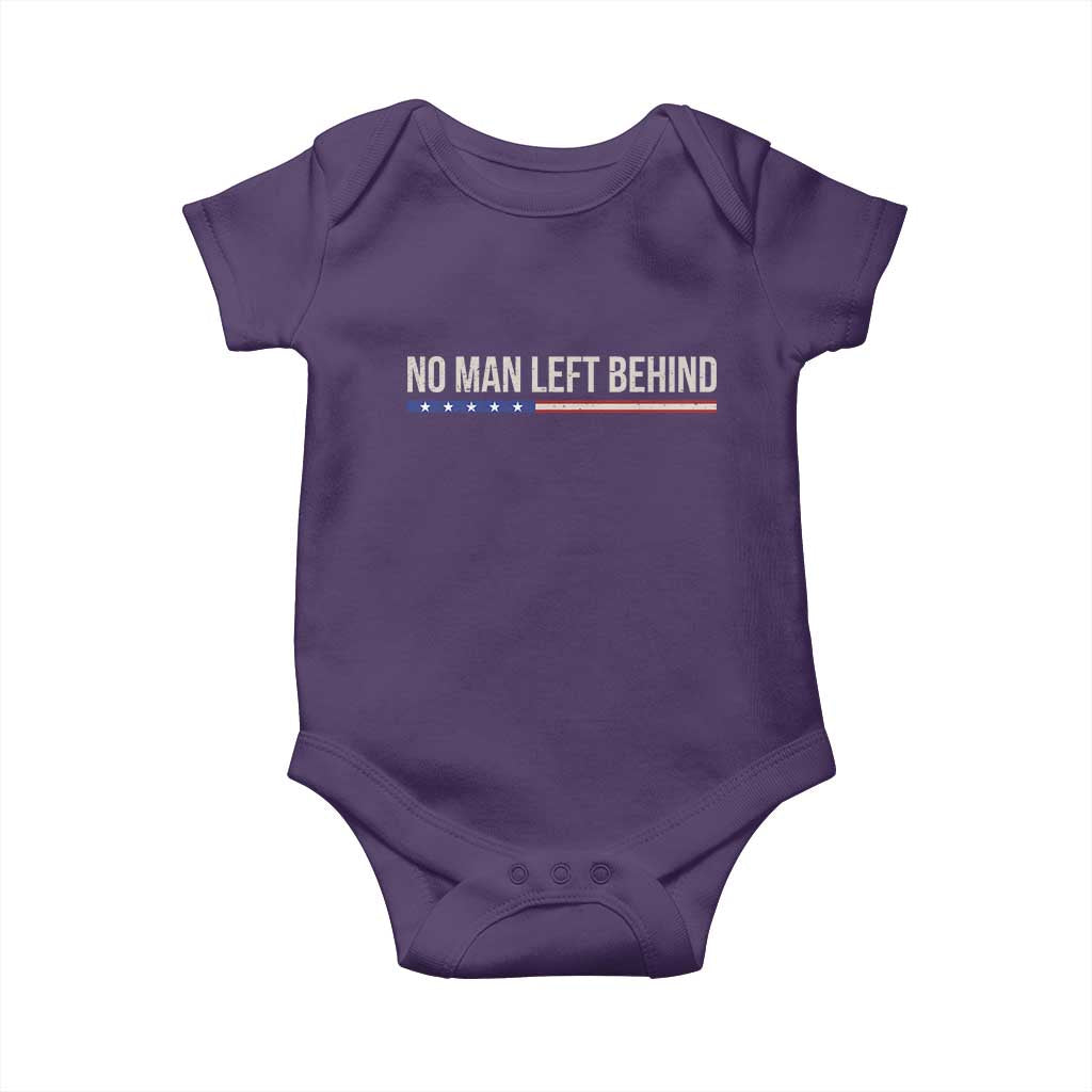 No Man Left Behind Minimalist Patriotic Flag Baby Onesie US Military Brotherhood Pride TS02 Purple Print Your Wear