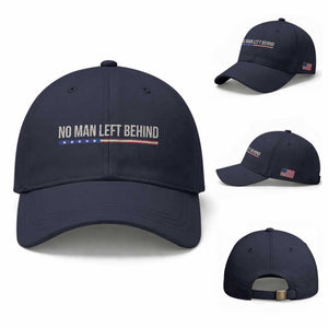 No Man Left Behind Minimalist Patriotic Flag Baseball Cap US Military Brotherhood Pride TS02 Baseball Cap Universal Fit Navy Print Your Wear