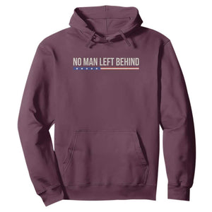 No Man Left Behind Minimalist Patriotic Flag Hoodie US Military Brotherhood Pride TS02 Maroon Print Your Wear