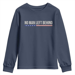 No Man Left Behind Minimalist Patriotic Flag Youth Sweatshirt US Military Brotherhood Pride TS02 Navy Print Your Wear