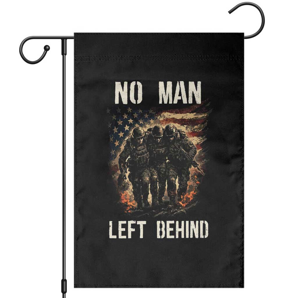 No Man Left Behind Soldiers Brotherhood Garden Flag American Flag US Military TS02 Black Print Your Wear